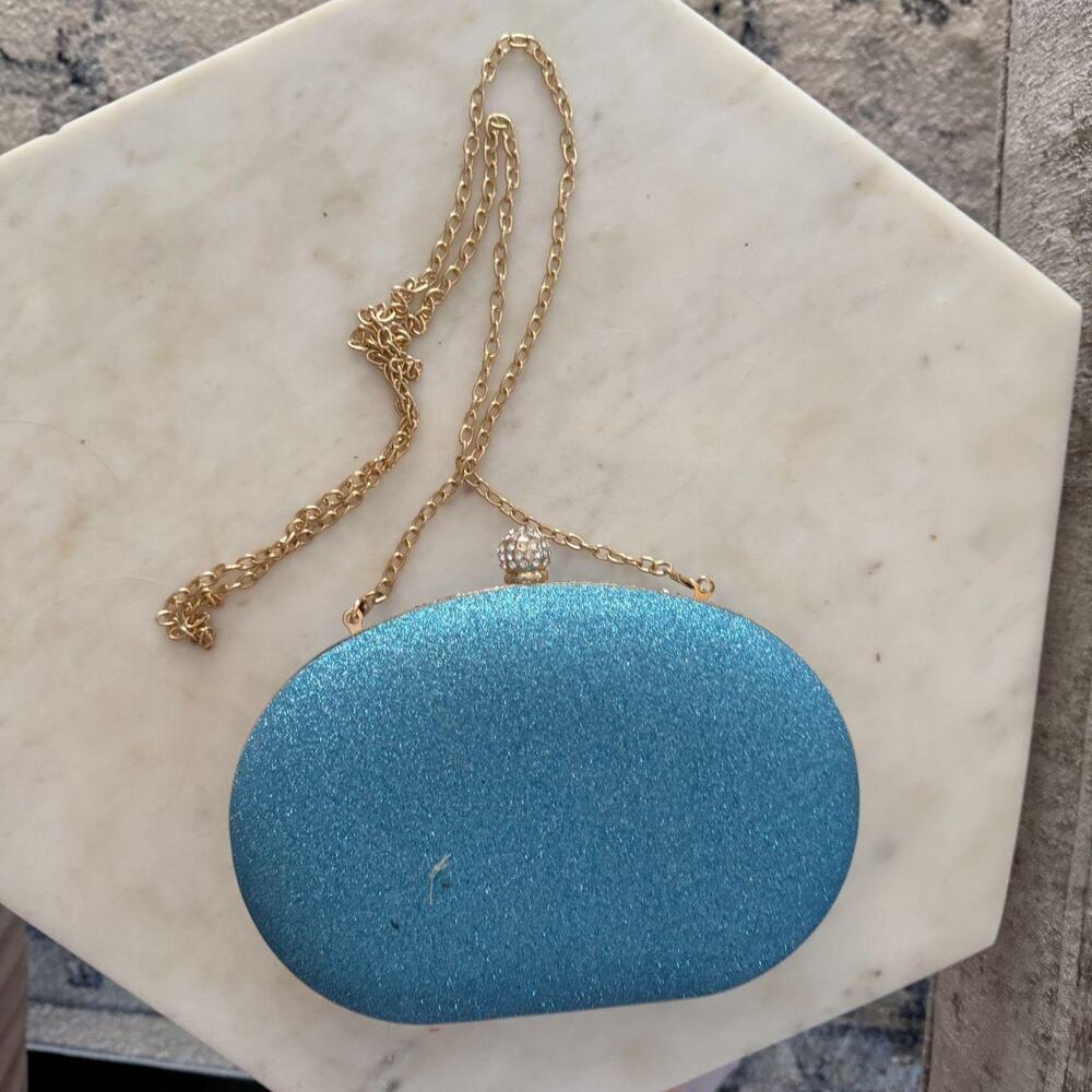 Vintage blue gem ornate evening bag - Picture 2 of 4